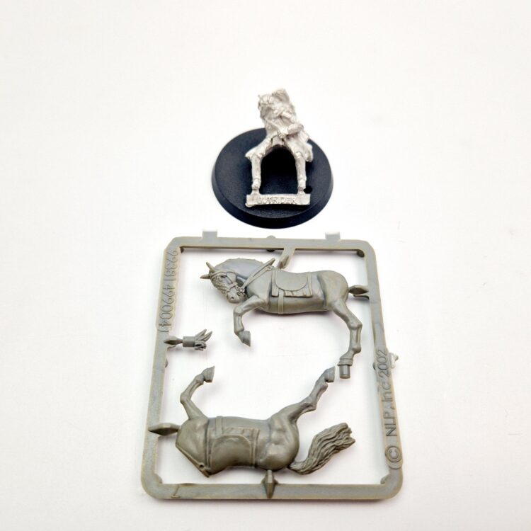 A photo of a Rohan Outrider Middle Earth Warhammer miniature