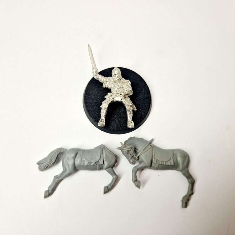 A photo of a Rohan Mounted Éomer at Pelennorr Warhammer miniature