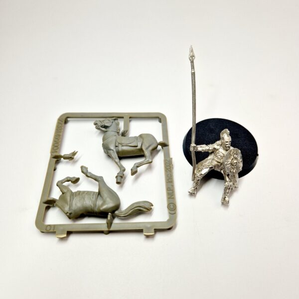 A photo of a Rohan Royal Guard Banner Bearer Middle Earth Warhammer miniature