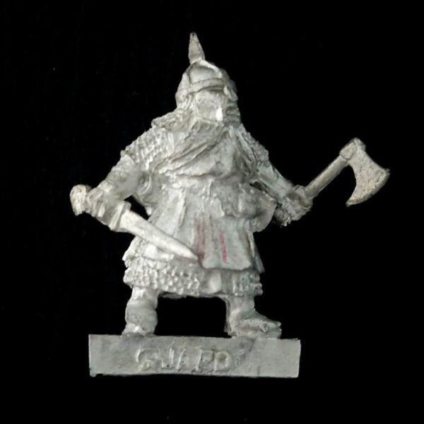A photo of a Dwarf Iron Guard Middle Earth Warhammer miniature