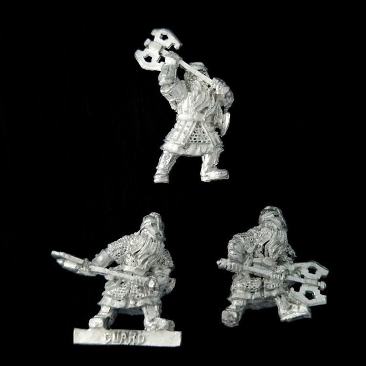 A photo of Dwarf Khazâd Guard Middle Earth Warhammer miniatures