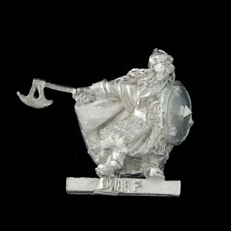 A photo of a Dwarf Captain Middle Earth Warhammer miniature