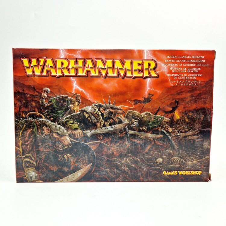 A photo of a Skaven Clanrats Regiment Warhammer miniatures