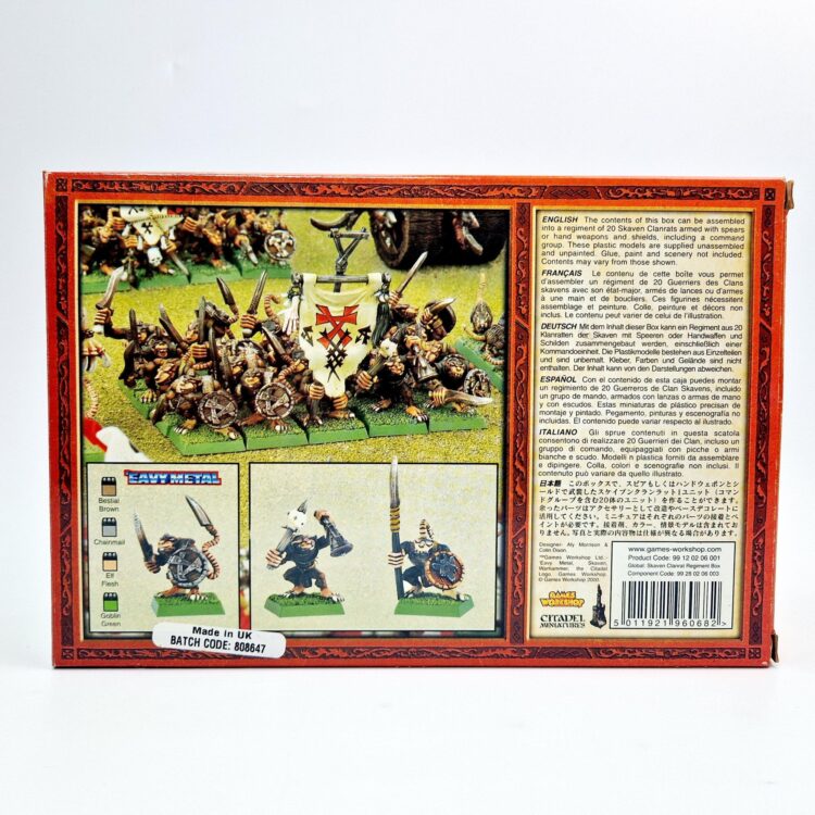 A photo of a Skaven Clanrats Regiment Warhammer miniatures