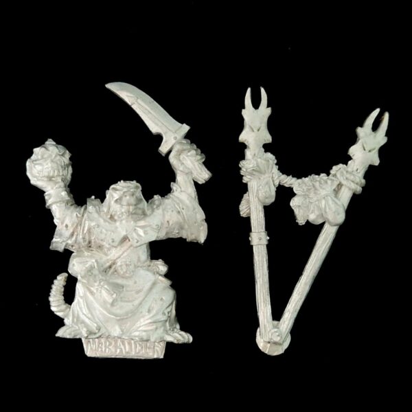 A photo of a Skaven Clan Skryre Warlock Warhammer miniature