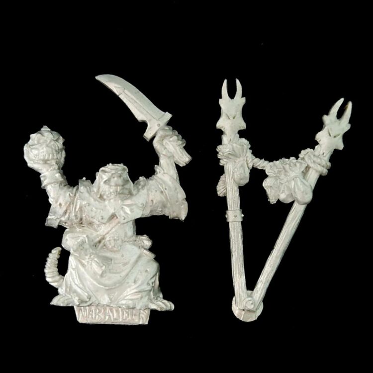A photo of a Skaven Clan Skryre Warlock Warhammer miniature