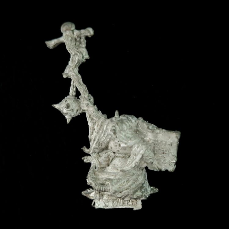 A photo of a Skaven Lord Skrolk Warhammer miniature