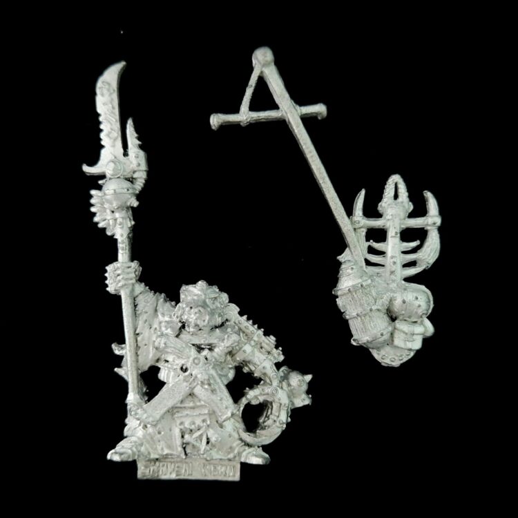 A photo of a Skaven Ikit Claw Chief Warlock Warhammer miniature