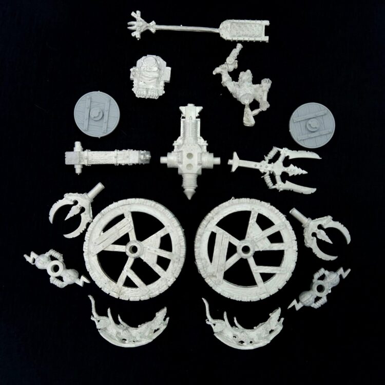 A photo of a Skaven Doomwheel Warhammer miniature