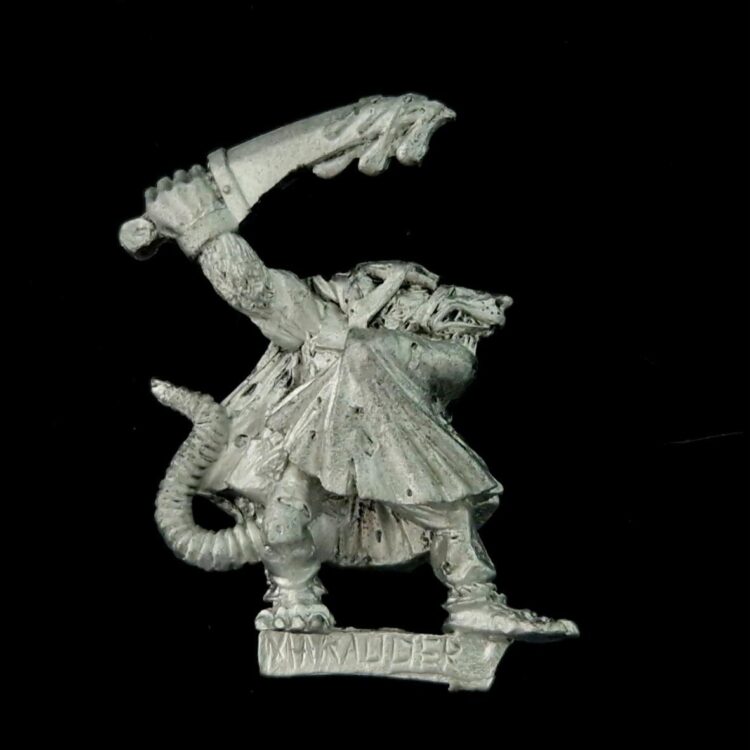A photo of a Skaven Assassin Warhammer miniature