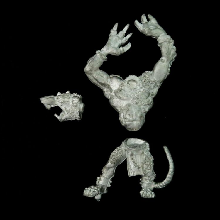 A photo of a Skaven Rat Ogre Warhammer miniature