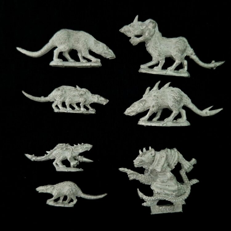 A photo of Skaven Packmaster and Giant Rats Warhammer miniatures