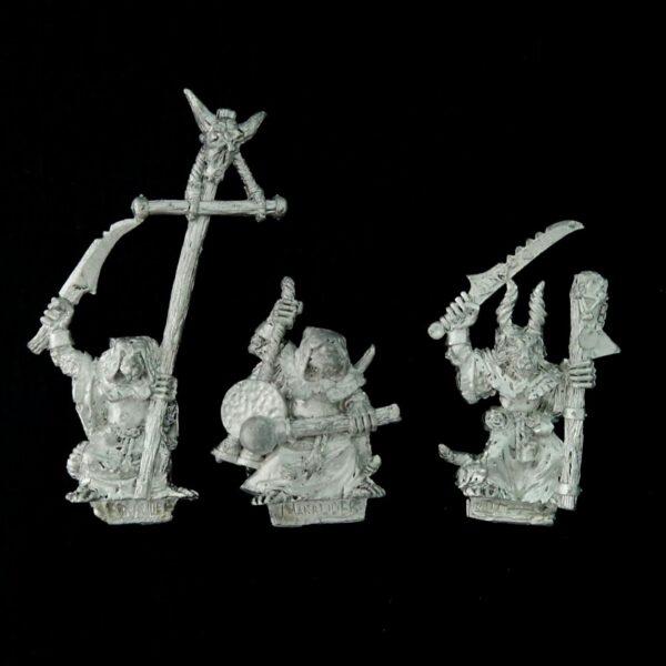 A photo of a Skaven Plague Monk Command Warhammer miniatures
