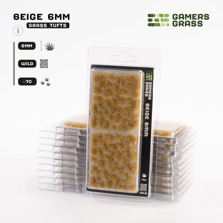 A photo of Gamers Grass Beige 6mm Wild tufts