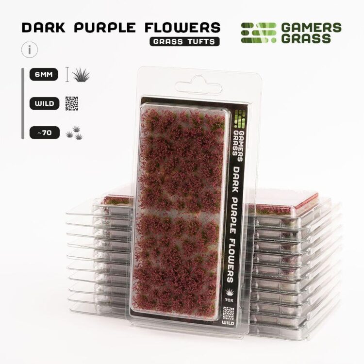 A photo of Gamers Grass Dark Purple Flowers Tufts