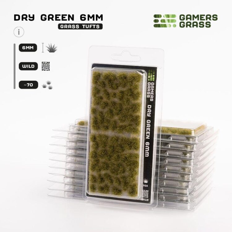 A photo of Gamers Grass Dry Green 6mm Wild tufts