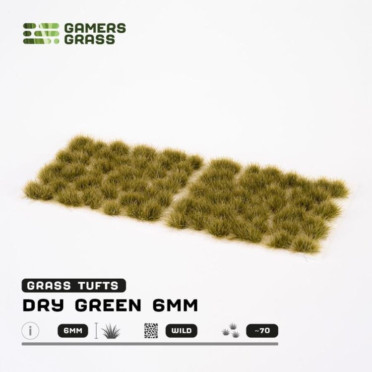 A photo of Gamers Grass Dry Green 6mm Wild tufts