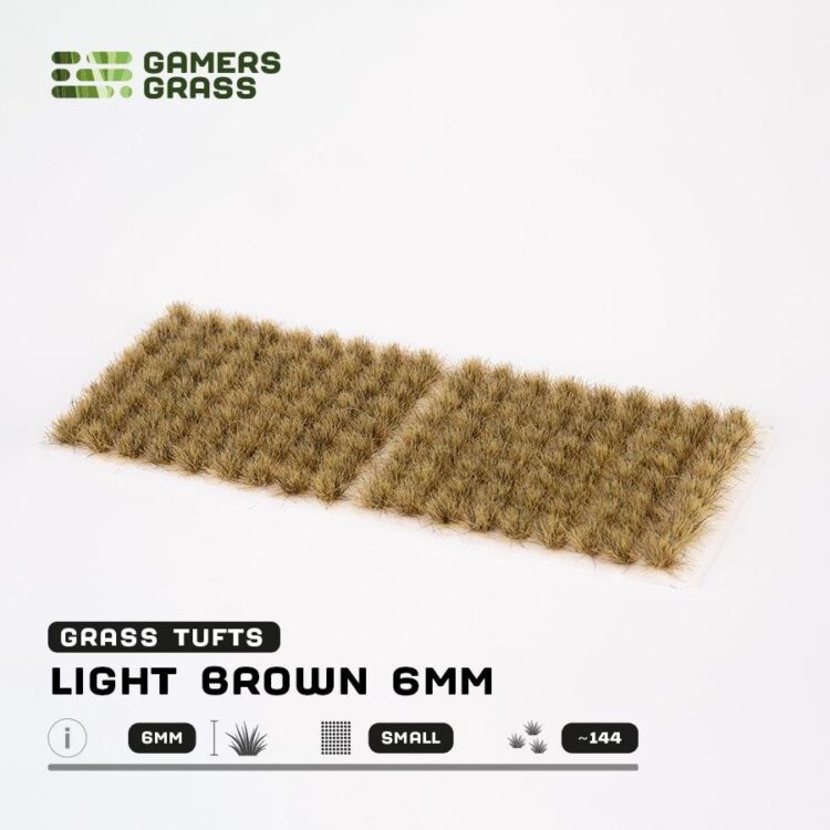 A photo of Gamers Grass Light Brown Tufts 6mm Small