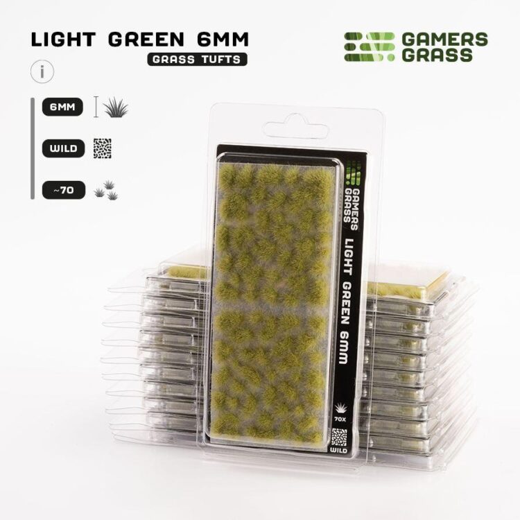 A photo of Gamers Grass Light Green 6mm Wild tufts