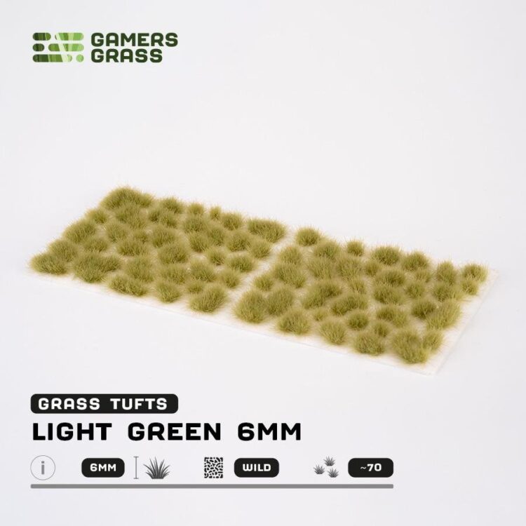 A photo of Gamers Grass Light Green 6mm Wild tufts
