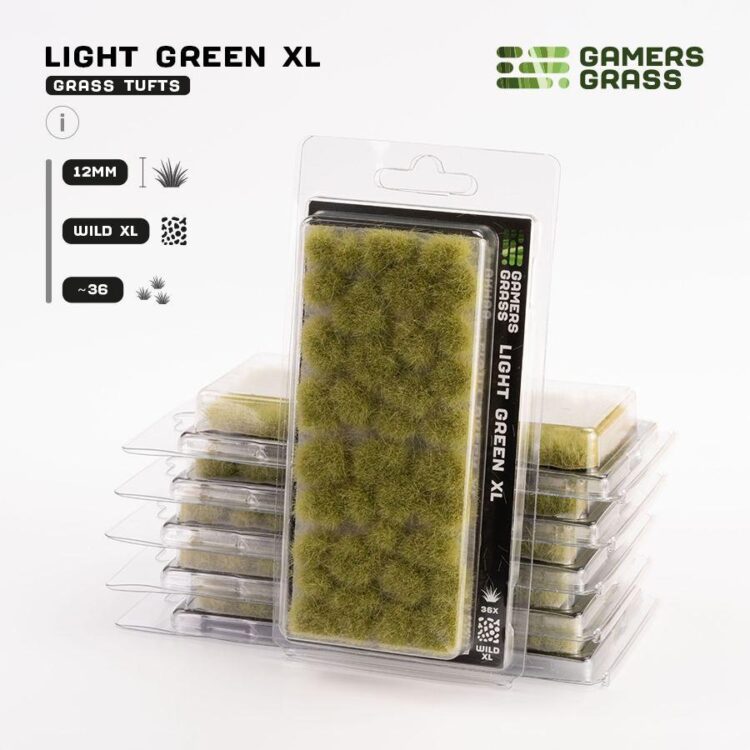 A photo of Gamers Grass Light Green XL 12mm Tufts