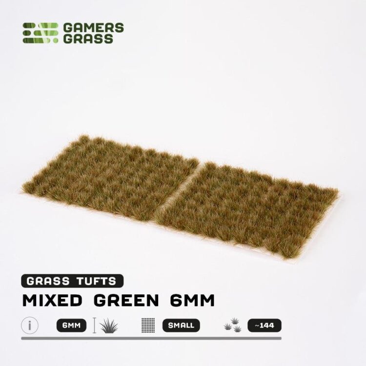A photo of Gamers Grass Mixed Green 6mm Small tufts