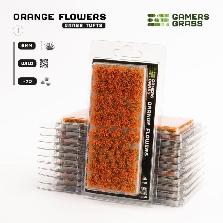 A photo of Gamers Grass Orange Flowers Tufts