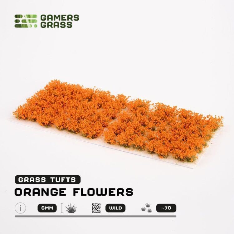 A photo of Gamers Grass Orange Flowers Tufts