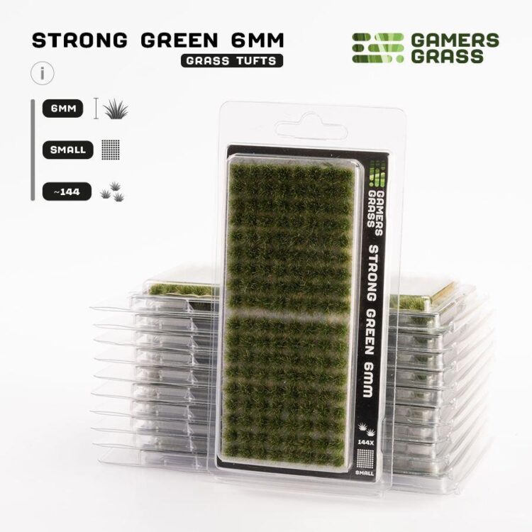 A photo of Gamers Grass Strong Green 6mm Small tufts