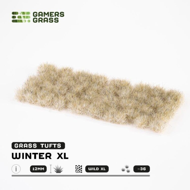 A photo of Gamers Grass Winter XL 12mm tufts
