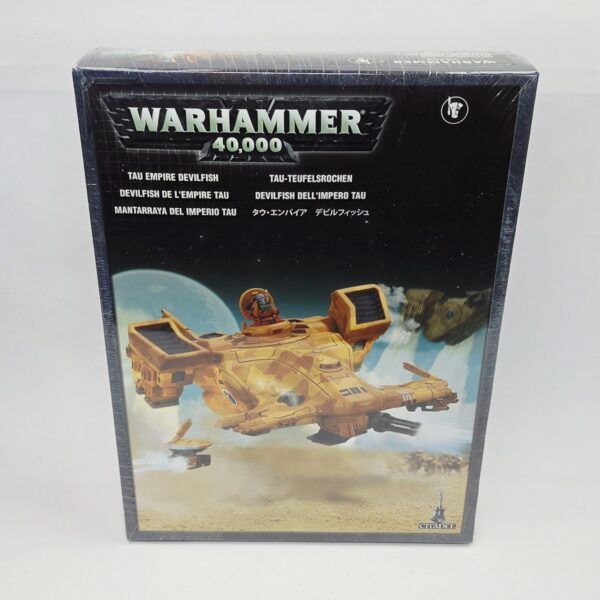 A photo of a Warhammer 40,000 T'au Empire Devilfish miniature