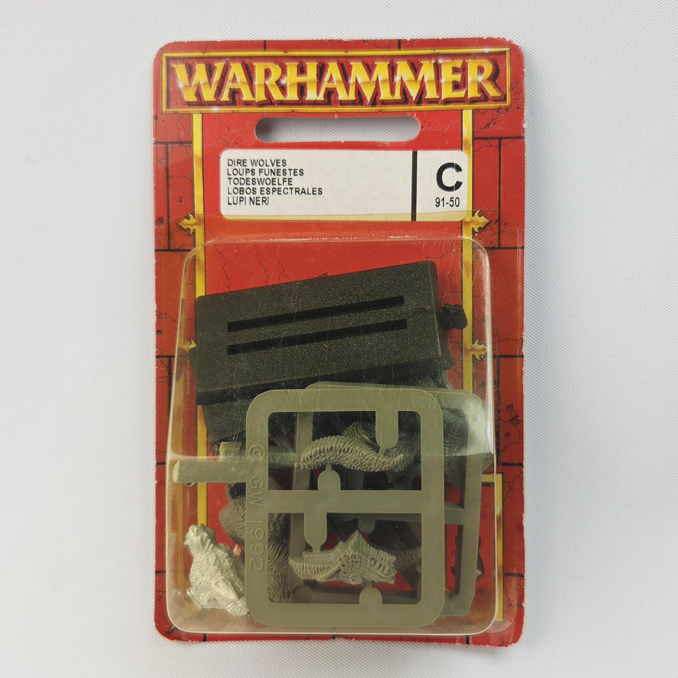 A photo of Vampire Counts Dire Wolves Warhammer miniatures