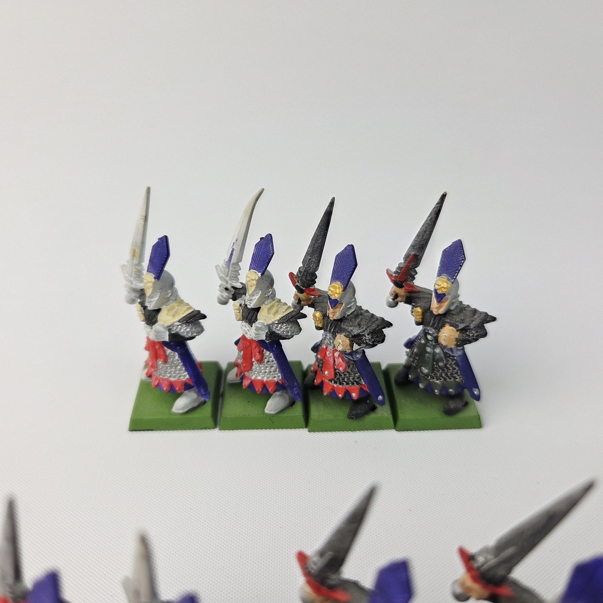 A photo of Dark Elves Warriors Warhammer miniatures