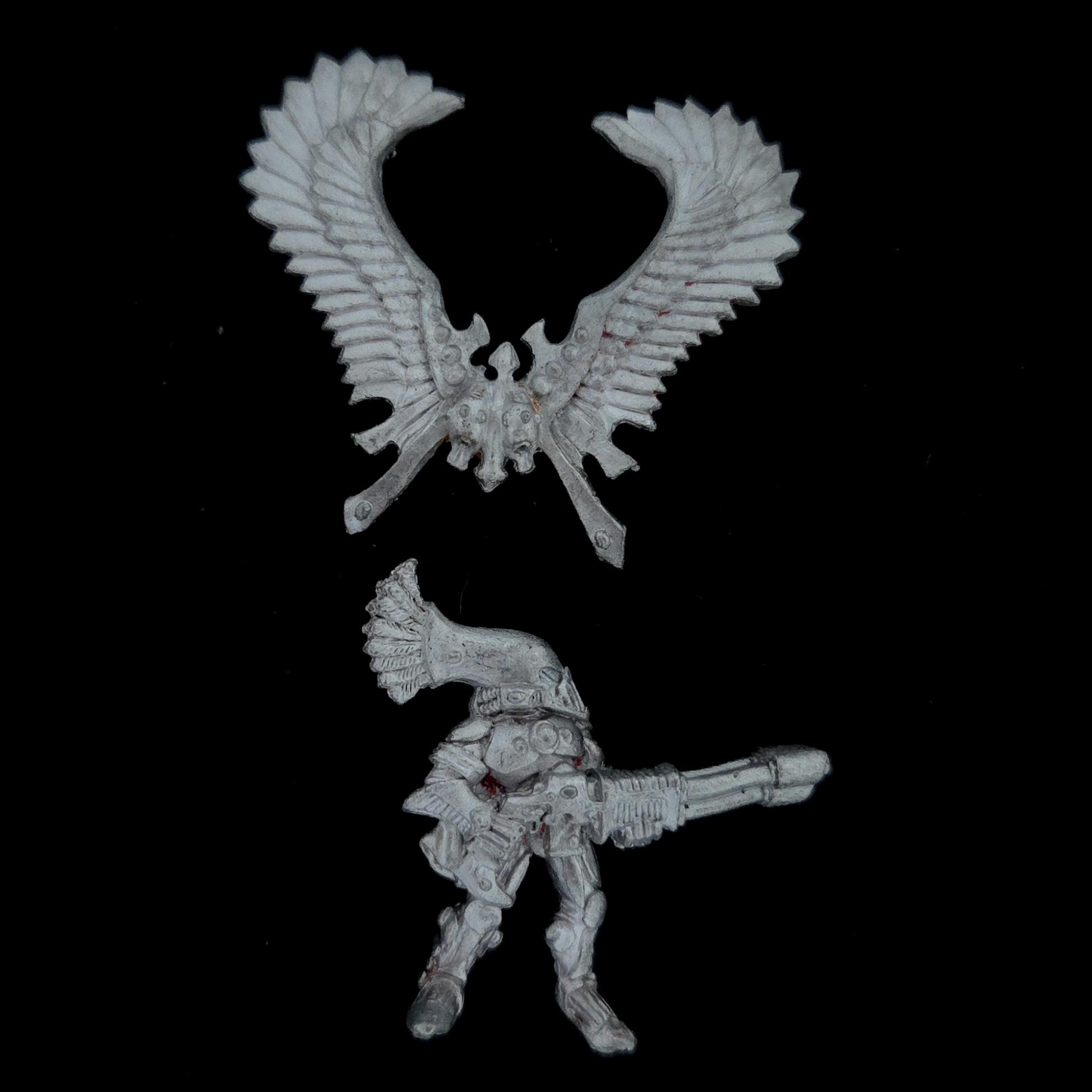 A photo of a Eldar Swooping Hawk Exarch Warhammer miniature