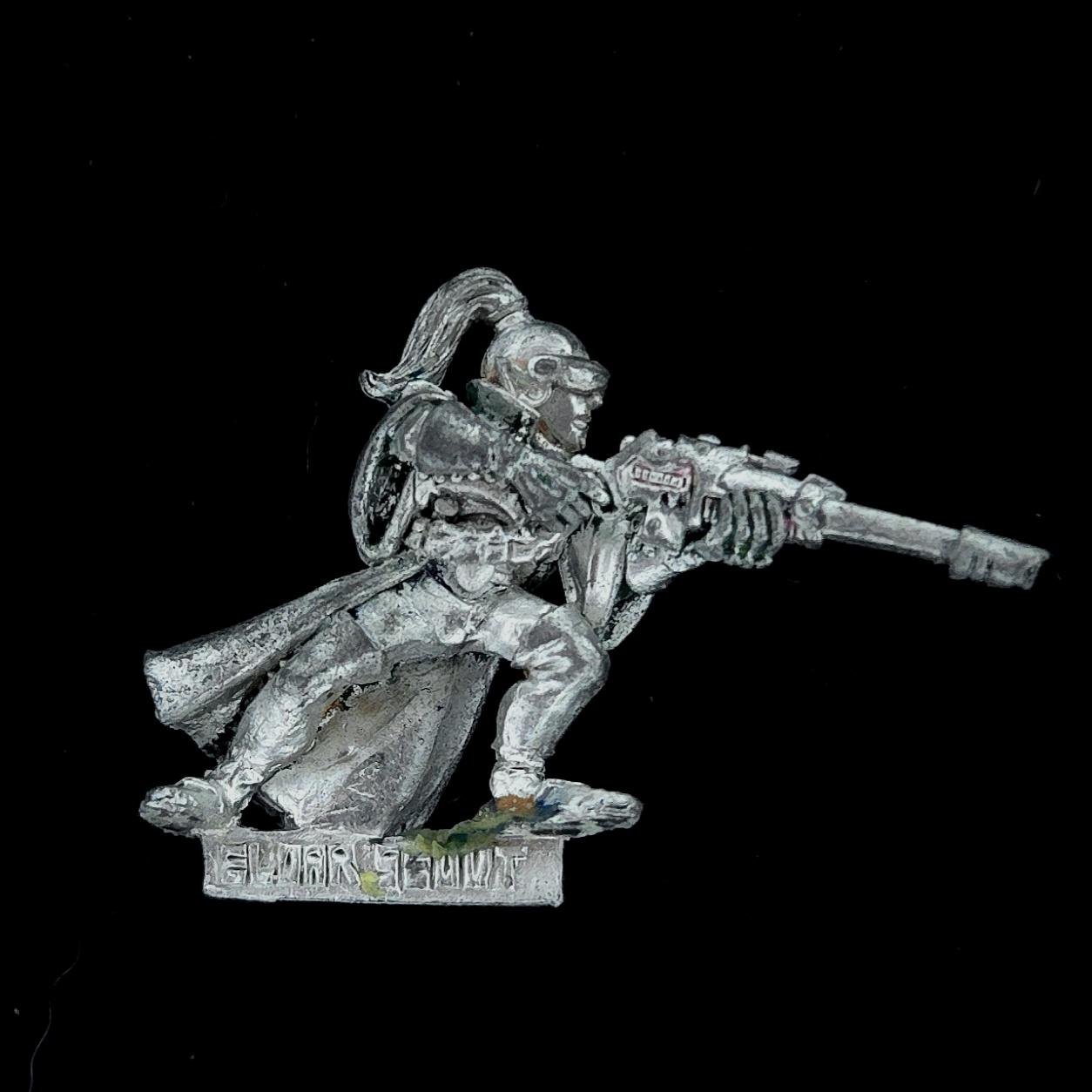 A photo of a Eldar Scout Warhammer miniature