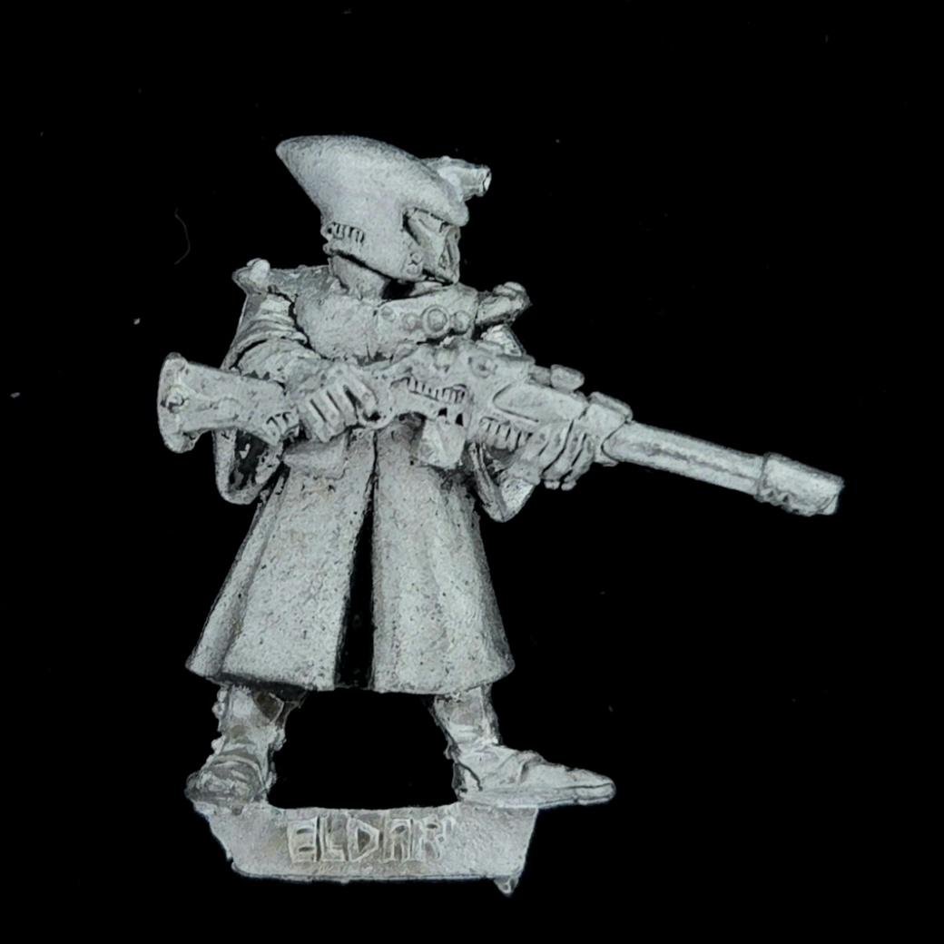 A photo of a Eldar Scout Warhammer miniature