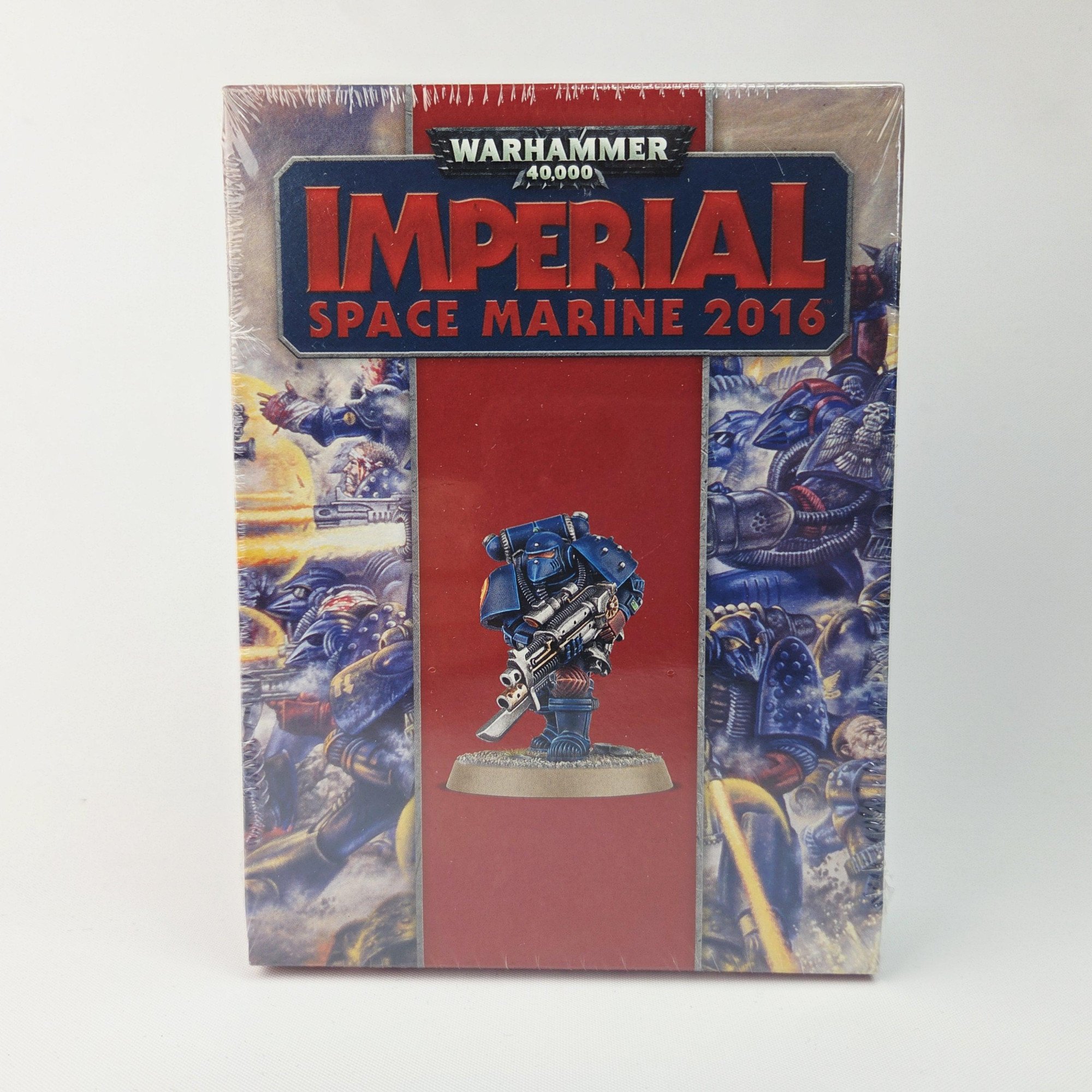 A photo of a Space Marines Imperial Space Marine 2016 Limited Edition Warhammer miniature