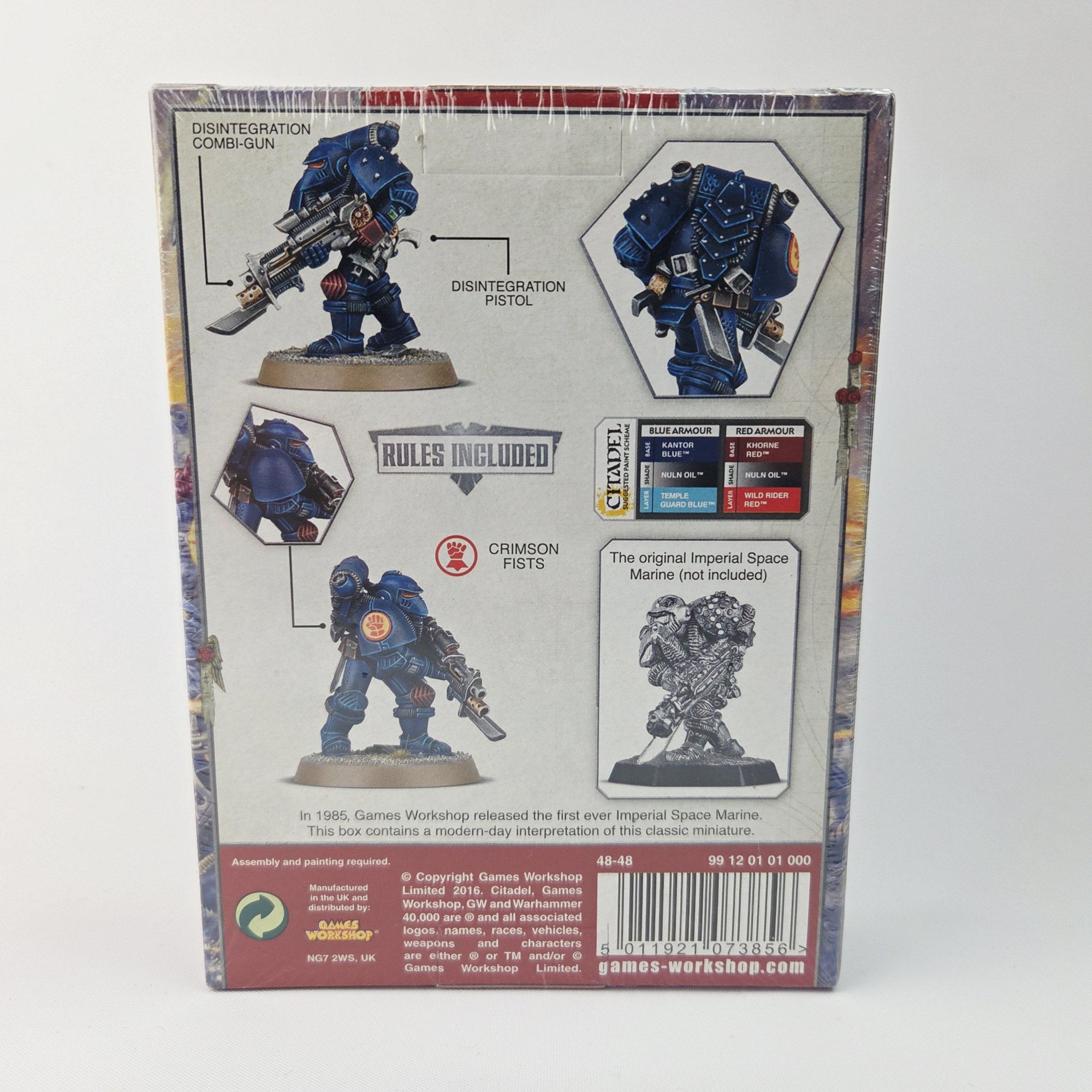 A photo of a Space Marines Imperial Space Marine 2016 Limited Edition Warhammer miniature