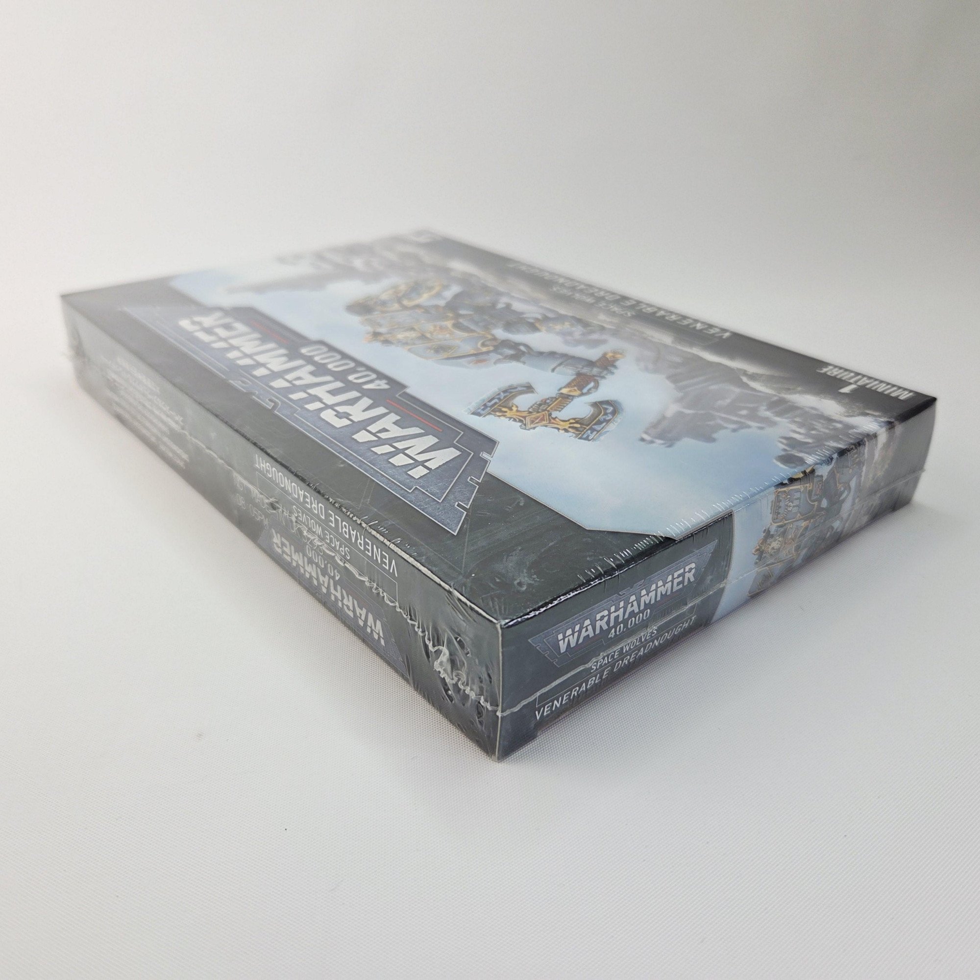 A photo of a Space Wolves Venerable Dreadnought Warhammer miniature