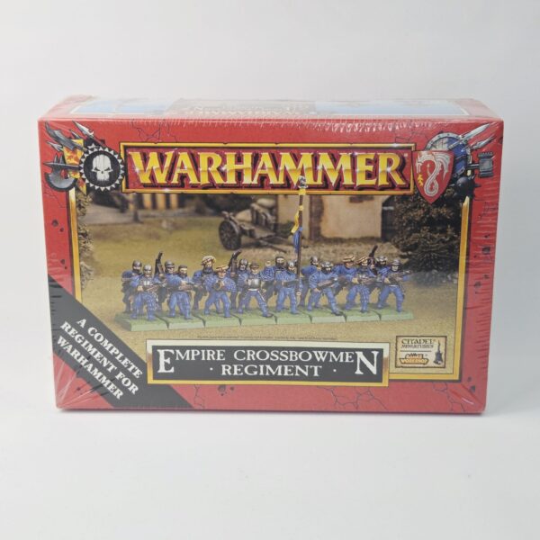 A photo of The Empire Crossbowmen Regiment Warhammer miniatures