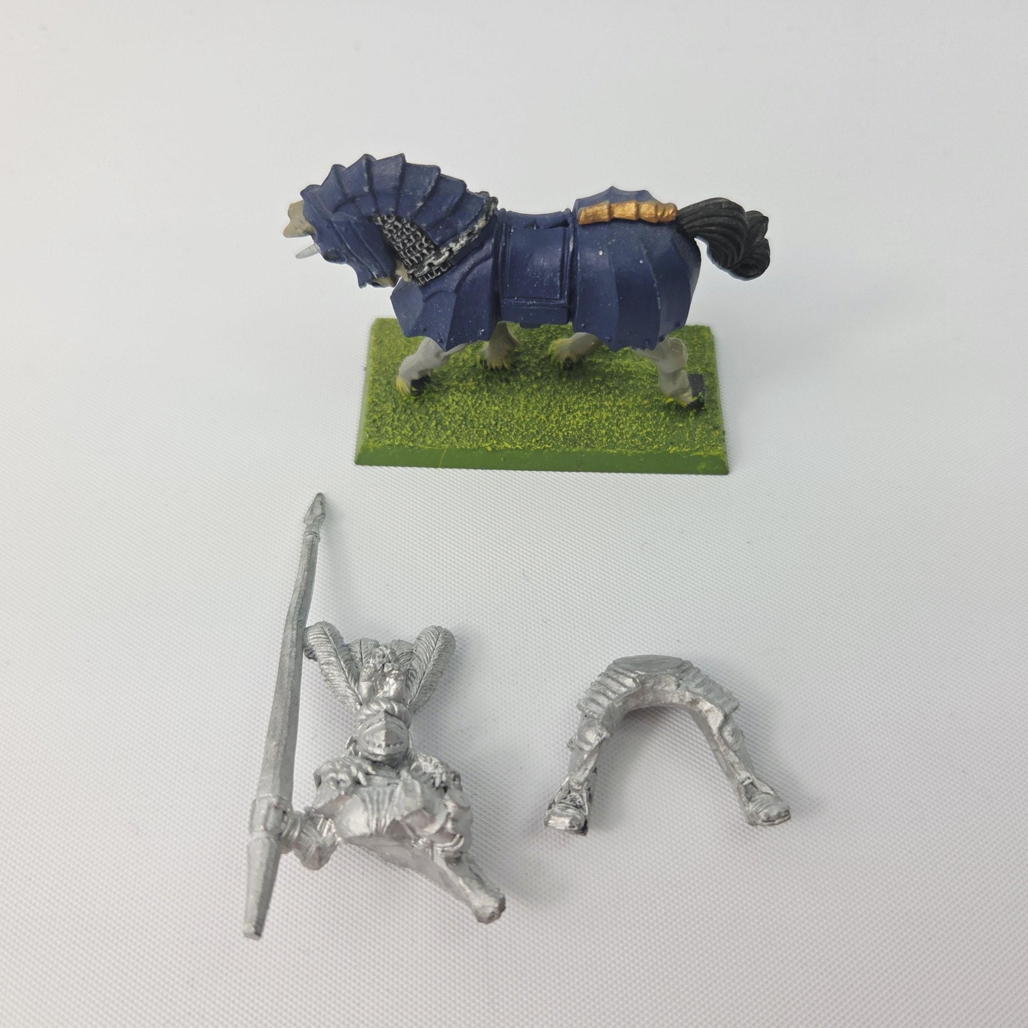 A photo of a The Empire Knights Panther Warhammer miniature