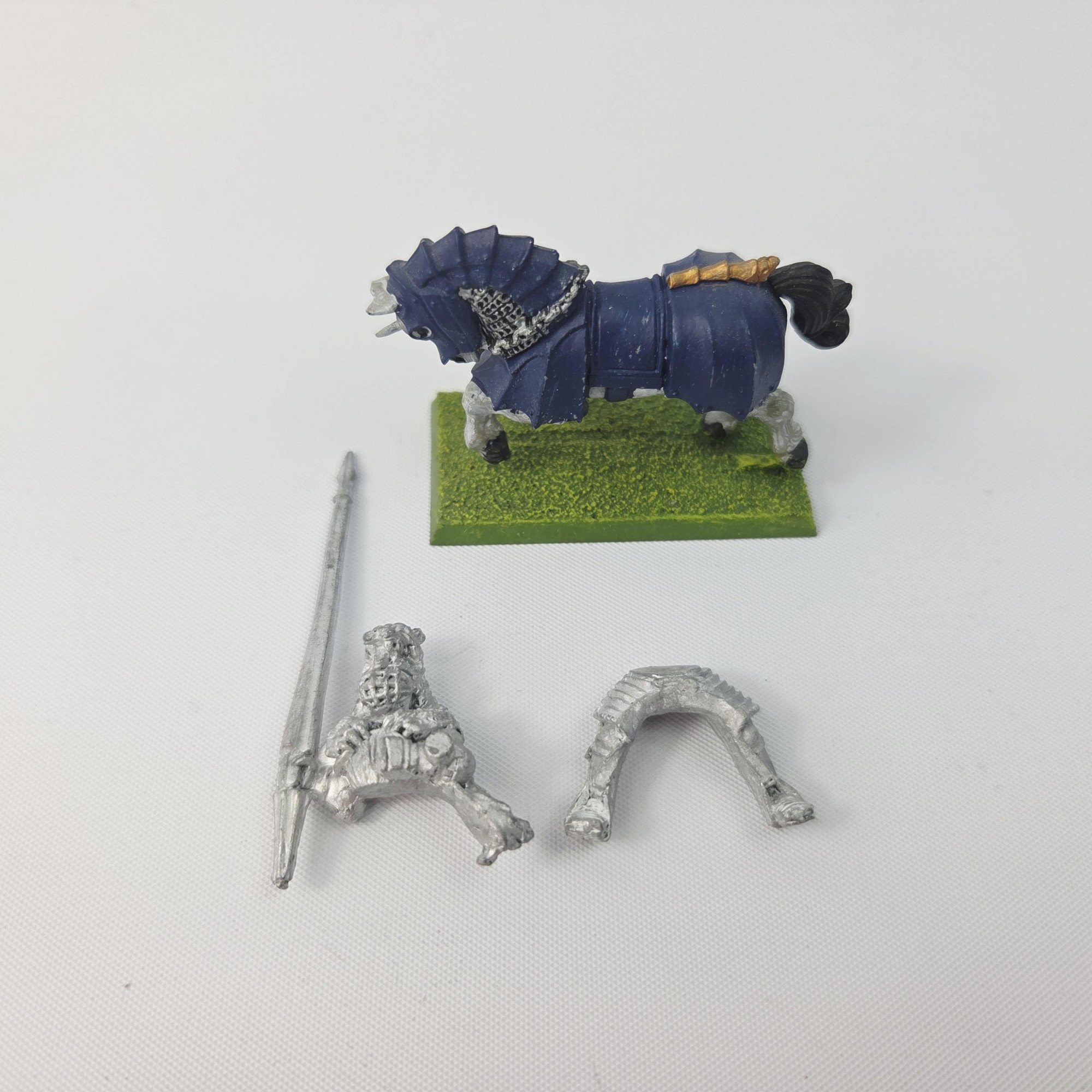 A photo of a The Empire Knights Panther Warhammer miniature