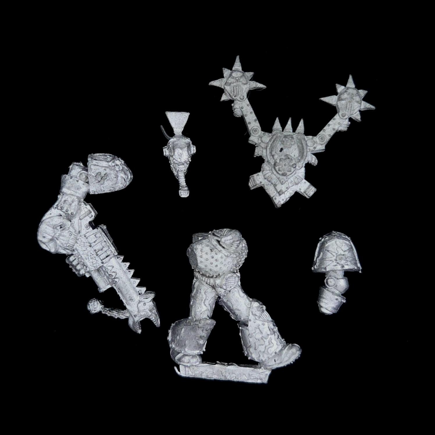 A photo of a Chaos Space Marines Noise Marine Warhammer miniature