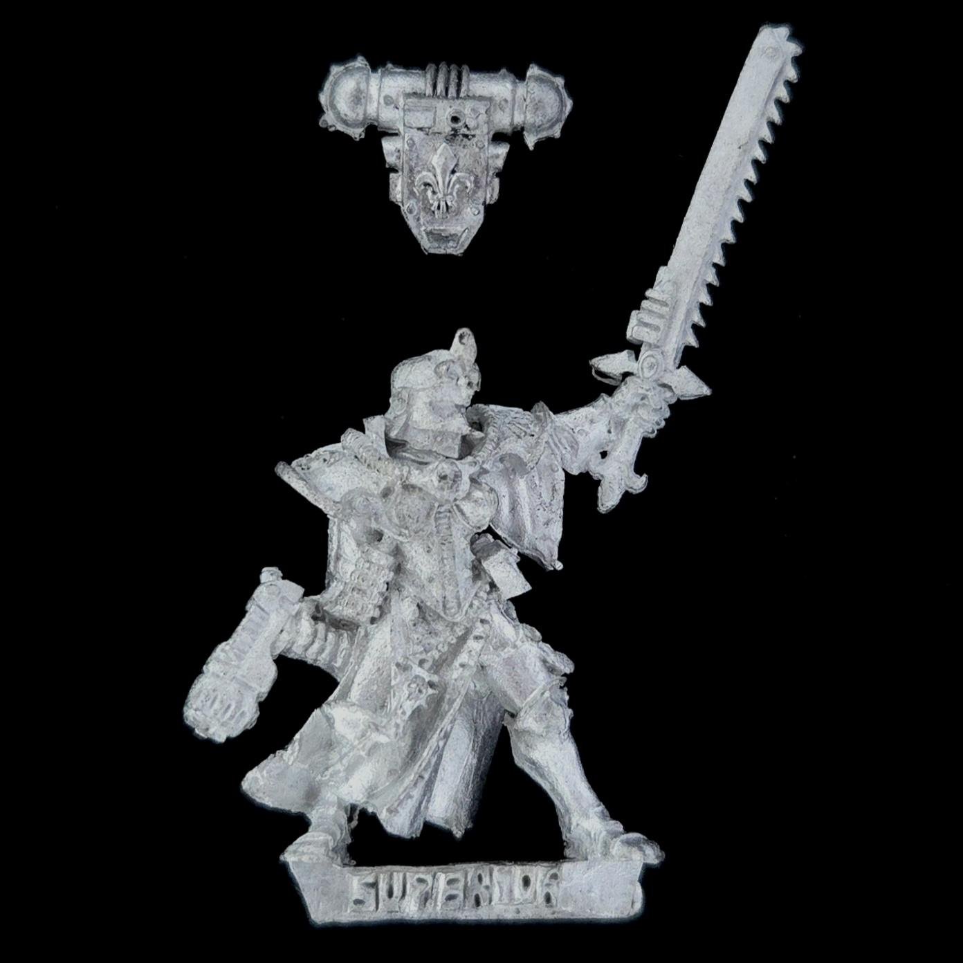 A photo of a Sisters of Battle Sister Superior Warhammer miniature