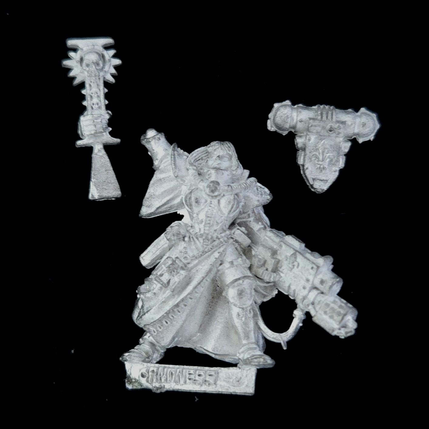 A photo of a Sisters of Battle Canoness Warhammer miniature