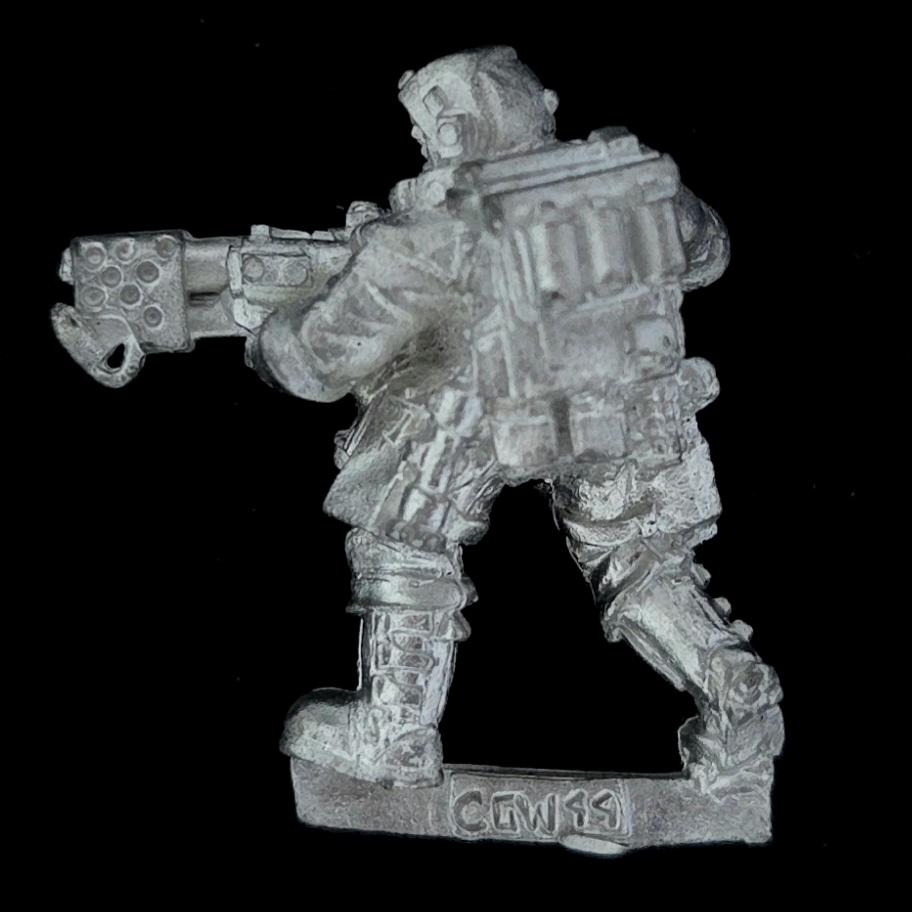 A photo of a Imperial Guard Storm Trooper Warhammer miniature