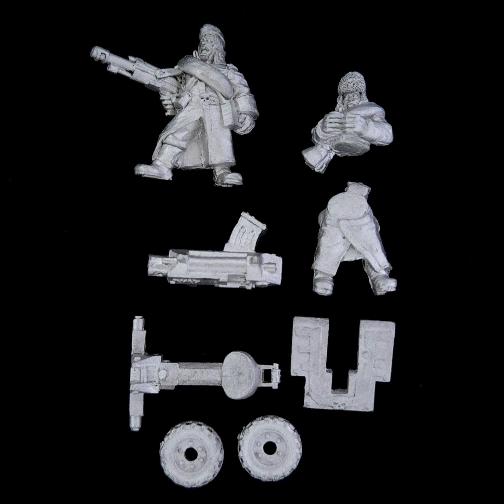 A photo of a Imperial Guard Valhallan Ice Warriors Heavy Bolter Warhammer miniature