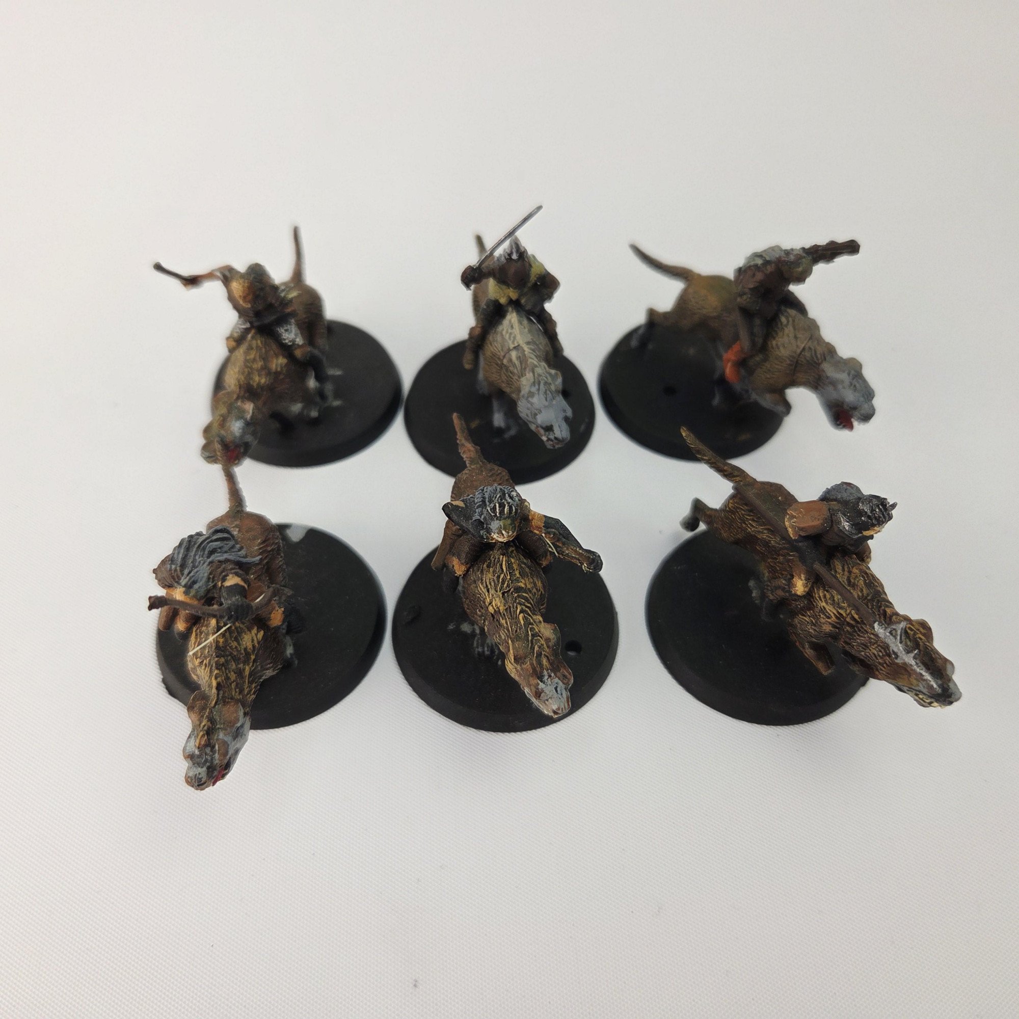A photo of Isengard Warg Riders miniatures