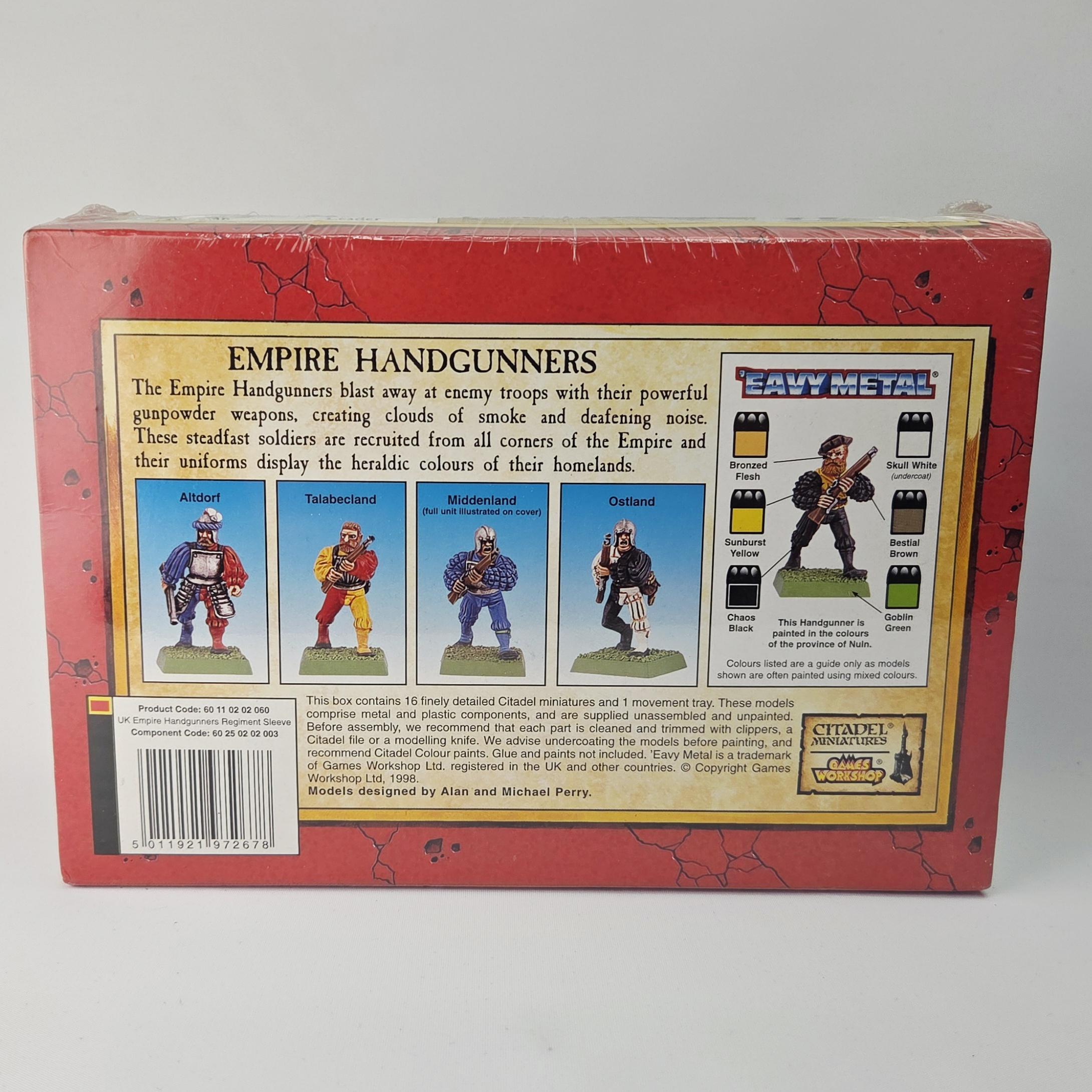 A photo of The Empire Handgunners Regiment Warhammer miniatures
