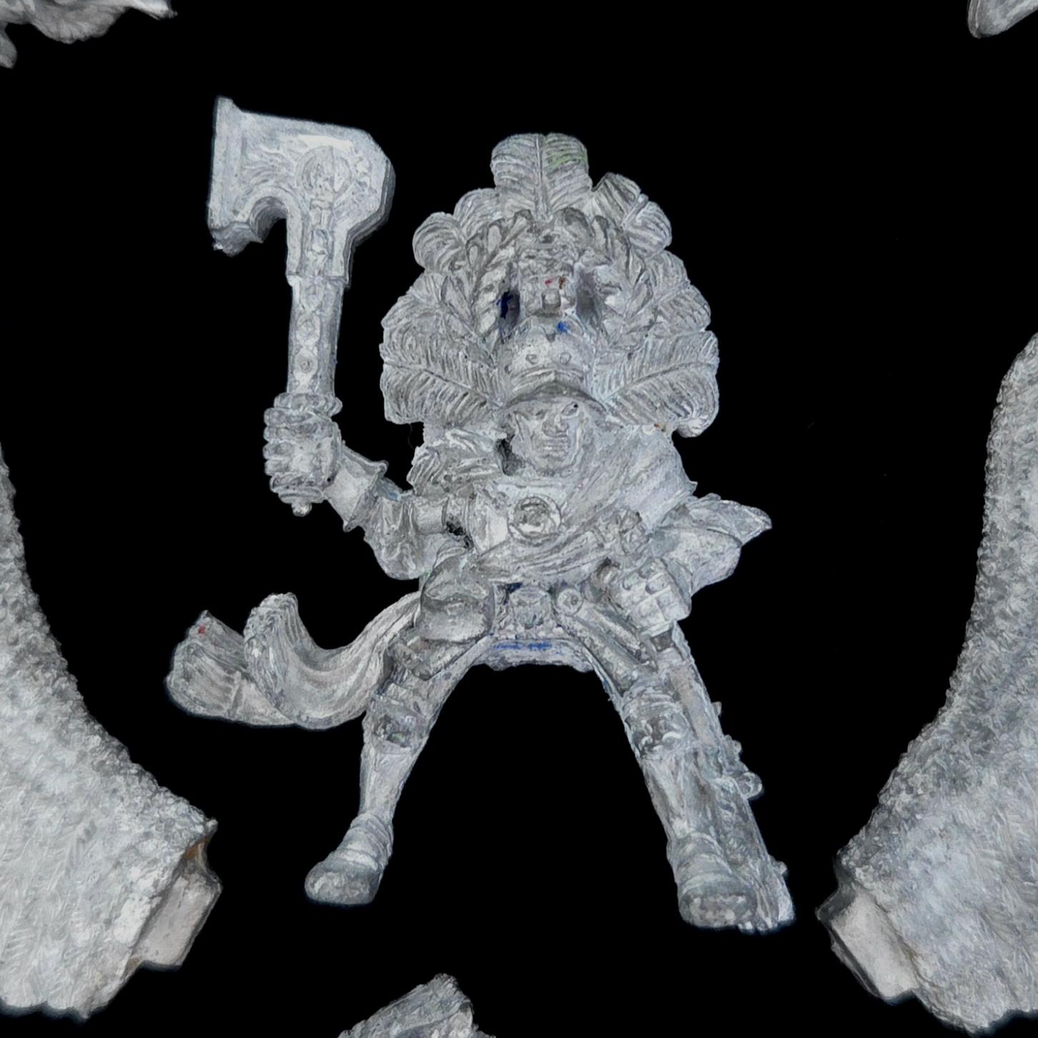 A photo of a The Empire Karl Franz on Griffon Warhammer miniature